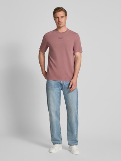 Samsøe Samsøe T-Shirt mit Label-Print Modell 'MARCUS' Rot Melange 1