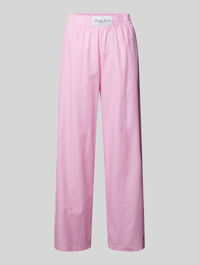 ANOTHER COTTON LAB Straight Leg Pyjama-Hose mit Label-Patch Pink 2