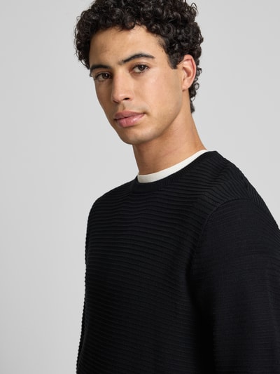 Jack & Jones Strickpullover mit Rundhalsausschnitt Modell 'OTTO' Black 3