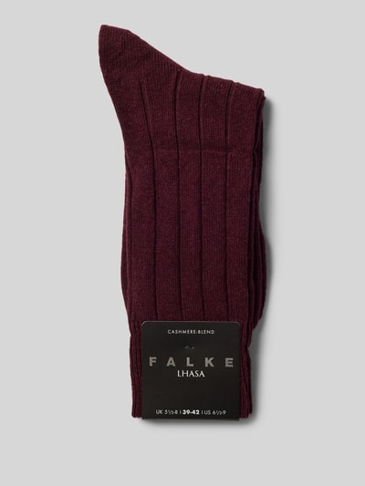 Falke Sokken met labeldetail, model 'LHASA' Donkerrood - 3