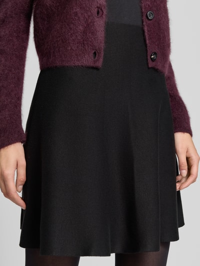Jake*s Collection Ausgestellter Mini-Rock aus Viskose-Mix Black 3