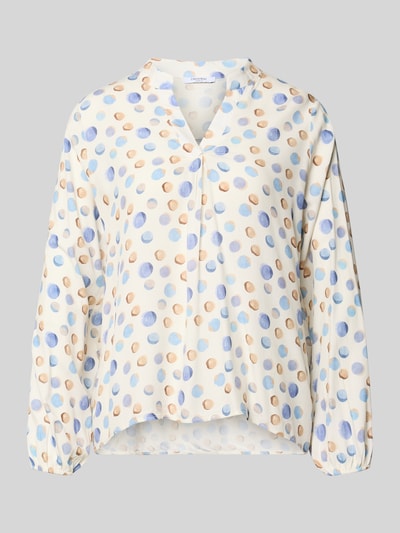 Produktfoto, Regular Fit Bluse aus reiner Viskose Modell 'Josy' von ZABAIONE, bunte Punkte, Tunika-Kragen, elastische Ärmelabschlüsse, Rückenlänge 62 cm, Ärmellänge 56 cm, Damen Bluse