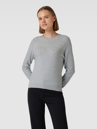 Vero Moda Strickpullover mit Rundhalsausschnitt Modell 'DOFFY' Hellgrau Melange 4