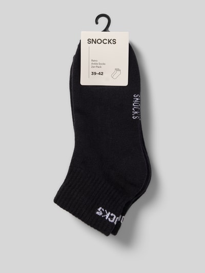 Snocks Skarpety z nadrukiem z logo w zestawie 2 szt. Czarny 3