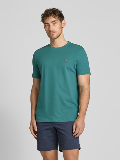 Christian Berg Men T-shirt met labelstitching Metallic groen - 4