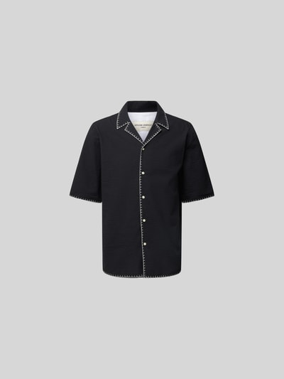 Officine Générale Freizeithemd mit Knopfleiste Black 1