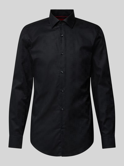 HUGO Slim Fit Business-Hemd mit Kentkragen Modell 'Kenno' Black 2