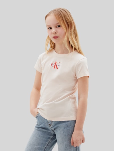 Calvin Klein Jeans Regular Fit T-Shirt aus reiner Baumwolle Rosa 3