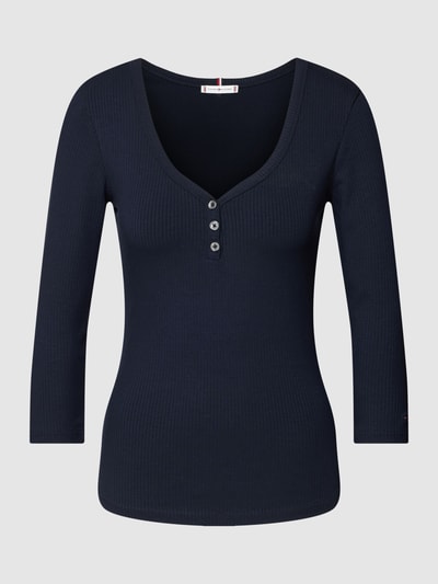 Tommy Hilfiger Longsleeve in Ripp-Optik Marineblau 2