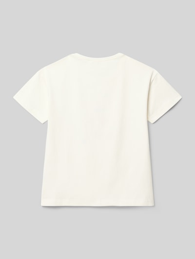 Produktfoto, T-Shirt mit Rundhalsausschnitt und Motiv-Print von Blue Seven aus Baumwoll-Mix mit Stretch, gerade geschnitten, Rückansicht