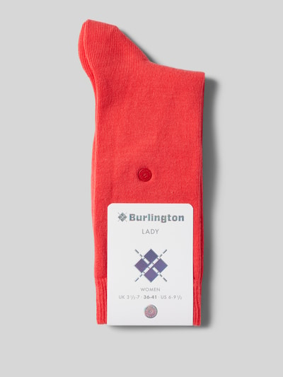 Burlington Socken in unifarbenem Design Modell 'LADY' Rot 3