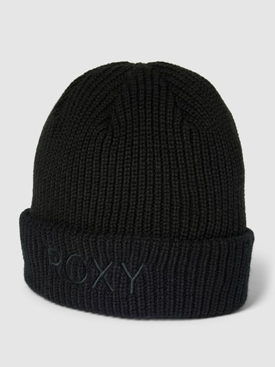 Roxy Beanie met labelstitching, model 'FREJA' Zwart - 1