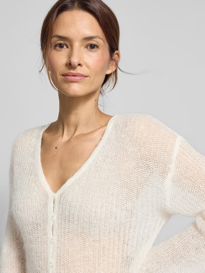 Samsøe Samsøe Strickcardigan mit weiten Ärmeln Modell 'POPPI' Offwhite 3