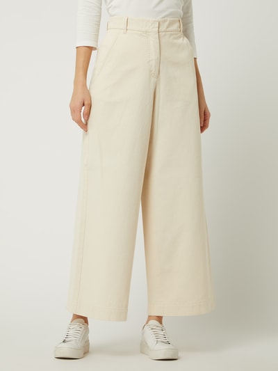 Weekend Max Mara Hose aus Twill mit weitem Bein Modell 'Nereo' Ecru 4