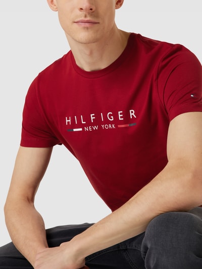 Tommy Hilfiger T-Shirt mit Label-Print Rot 3