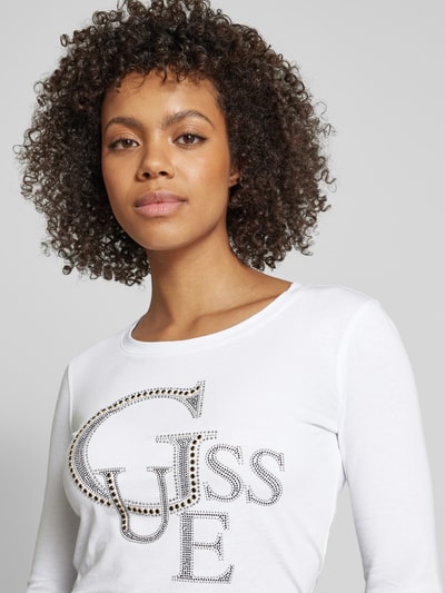 Guess Longsleeve mit Strasssteinbesatz Weiss 3