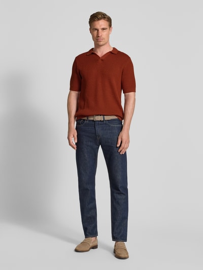 MCNEAL Regular Fit Strickpolo mit Strukturmuster Dunkelrot 1