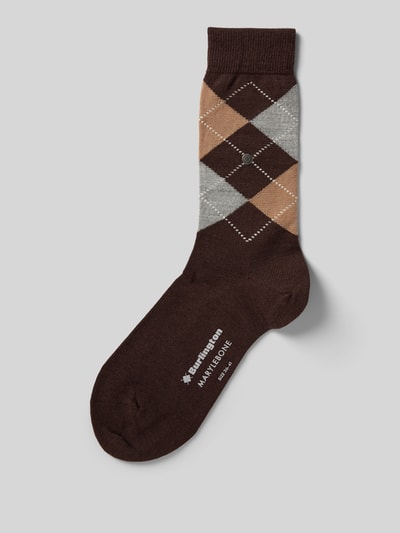 Burlington Socken aus Schurwoll-Mix Modell 'Marylebone' Mittelbraun 1