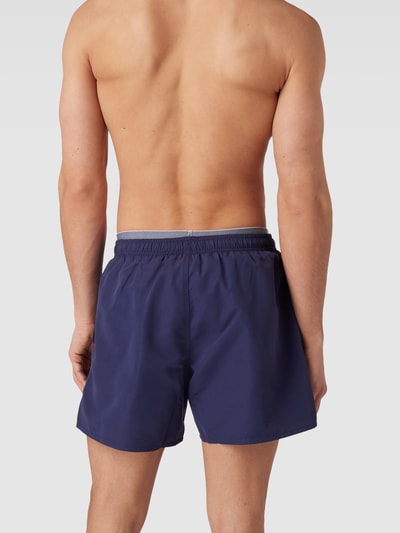 Emporio Armani Badehose mit elastischem Logo-Bund Modell 'Double' Dunkelblau 4