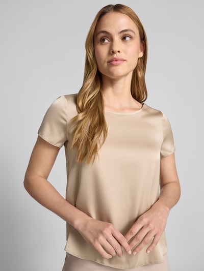 Rinascimento Blusenshirt mit Rundhalsausschnitt und abgerundetem Saum Beige 3