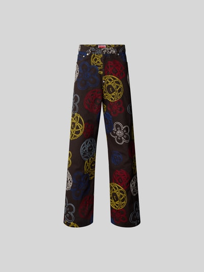 Kenzo Wide Fit Jeans mit Motiv-Stitching Schoko 2
