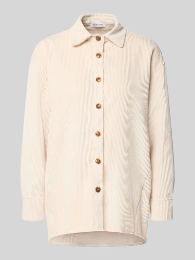 Produktfoto, Hemdbluse aus Cord Modell 'Si44ssy' von ZABAIONE in Beige mit Knopfleiste, Relaxed Fit, strukturierte Textur, Hemdblusenkragen