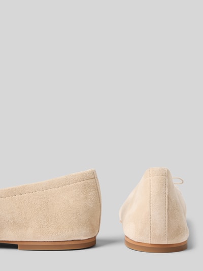 INUOVO Ballerina's van leer met strikdetail Zand - 2