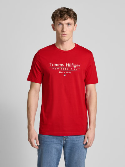 Tommy Hilfiger T-Shirt mit Label-Print Rot 4