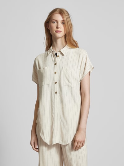 Pieces Blouse met knoopdetail, model 'VINSTY' Beige - 4