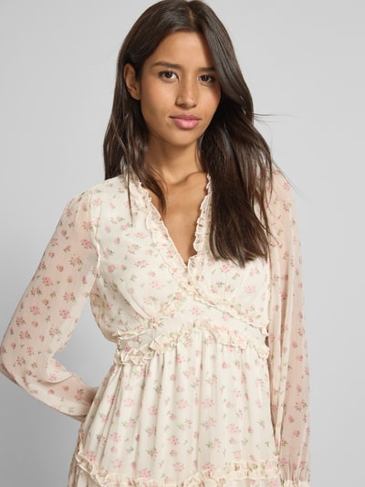VERO MODA Tailliertes Minikleid mit Volants Modell 'SMILLA' Offwhite 3