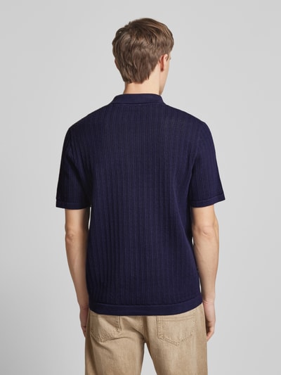 Only & Sons Regular Fit Poloshirt mit Lochstickerei Modell 'MOON' Marine 5