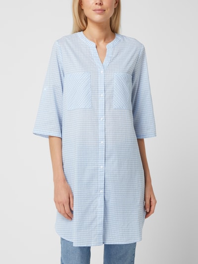 Soyaconcept Longbluse mit Vichy-Karo  Hellblau 4