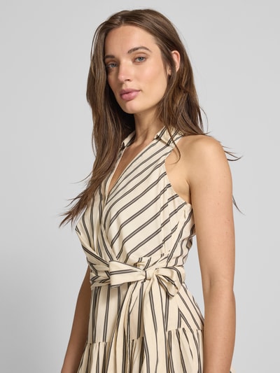 Lauren Ralph Lauren Knielanges Kleid im Stufen-Look mit Umlegekragen Sand 3