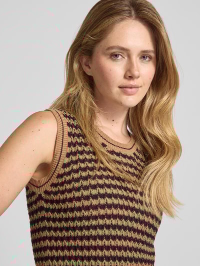 Weekend Max Mara Stricktop mit Rundhalsausschnitt Modell 'DISEGNO' Mittelbraun 3