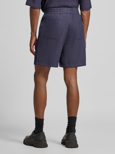 Les Deux Szorty o kroju regular fit z fakturowanym wzorem model ‘Harry’ Granatowy 5