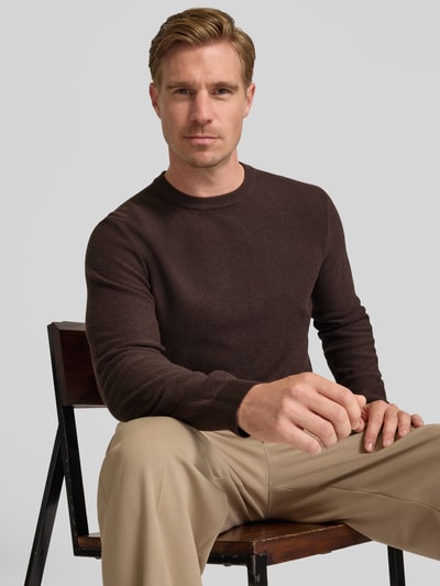 MCNEAL Strickpullover mit gerippten Abschlüssen Schoko Melange 3