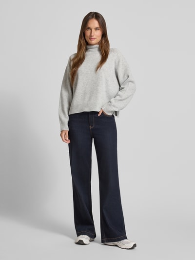 Drykorn Strickpullover mit Stehkragen Hellgrau Melange 1