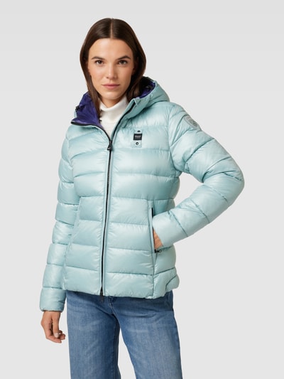 Blauer Usa Steppjacke mit Stehkragen Hellblau 4