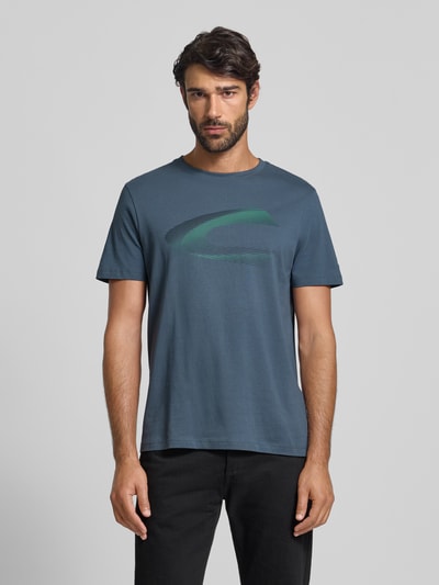 camel active T-shirt met labelprint Petrol - 4