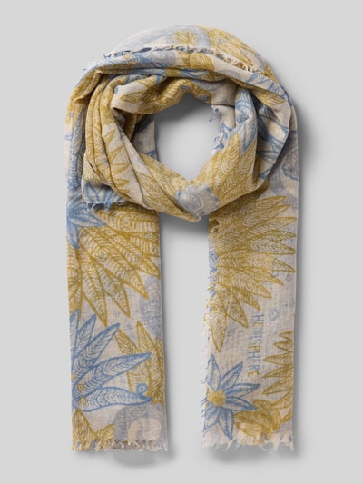 Hemisphere Sjaal in all-over look met franjes Lichtblauw - 1