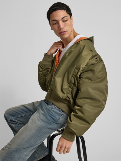 Diesel Bomberjacke mit Reißverschluss Khaki 3