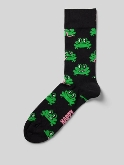 Happy Socks Socken mit Label-Print Black 1