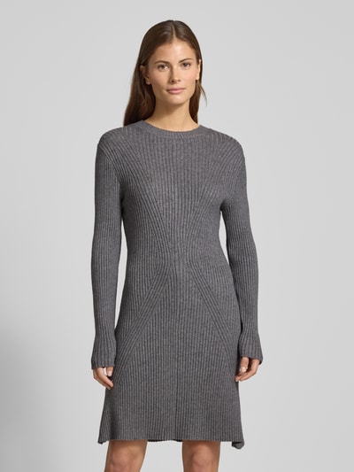 Tom Tailor Denim Figurbetontes Strickkleid aus Viskose-Mix Mittelgrau Melange 4