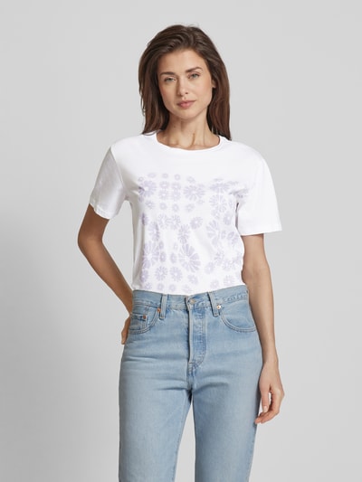 Armedangels T-shirt met bloemmotief, model 'MAARLA FLOWER POWAA' Wit - 4