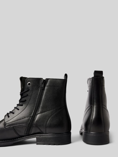 Jack & Jones Schnürboots aus Leder mit Ziernähten Modell 'SHAUN' Black 2