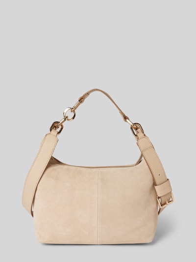 Marc O'Polo Crossbody Bag aus weichem Velours-Rindleder mit golden glänzenden Details Sand 4