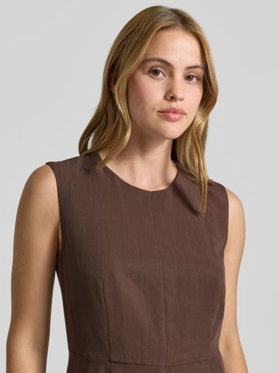 Jake*s Collection Maxikleid aus Lyocell-Leinen-Mix mit 2-in-1-Look Dunkelbraun 3