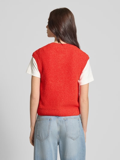 Marc O'Polo Regular Fit Strickweste aus Bouclé-Baumwoll-Mix Orange 5