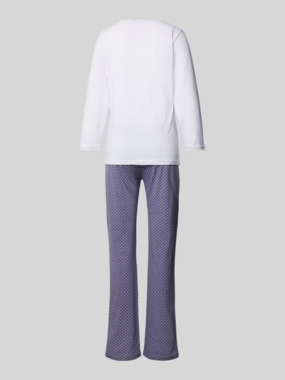 LOUIS & LOUISA Pyjama mit Statement-Stitching Modell 'Traumfrau' Weiss 3