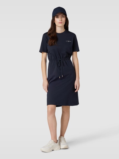 Tommy Hilfiger Knielanges Kleid mit Label-Schriftzug Dunkelblau 1